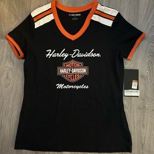 Harley-Davidson Black Tee with Orange Trim